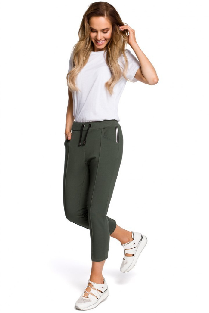 Spodnie damskie - Bawełniane - zielone